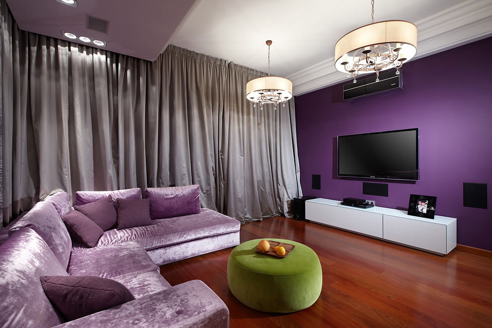 decorazioni fotografiche con tende grigie