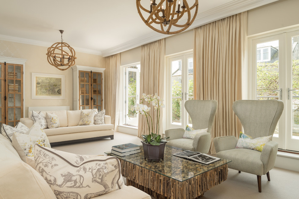 foto di design di tende beige