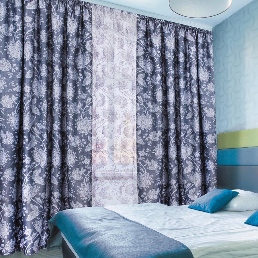 design di tende blu