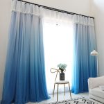 decorazioni fotografiche con tende blu