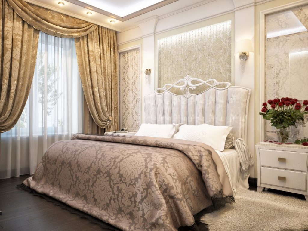 tende per camera da letto in stile classico