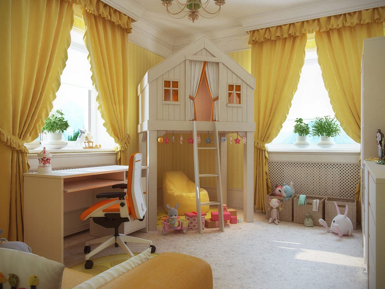 foto di design di tende gialle