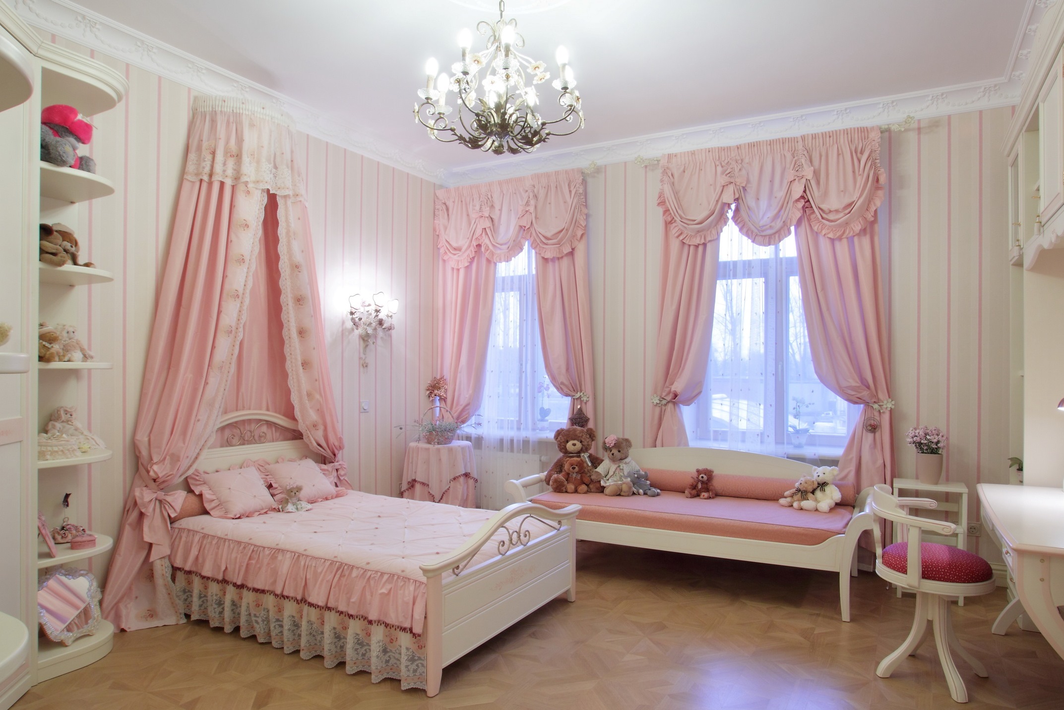 tende rosa per la cameretta dei bambini