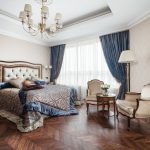 decorazioni fotografiche con tende blu
