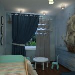 tende per la cameretta di un bambino blu