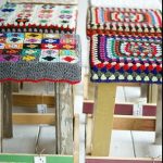 idee per coperture in maglia per sedie e sgabelli tipi