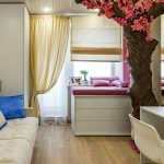 decorazioni fotografiche con tende gialle