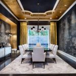 decorazioni fotografiche con tende dorate