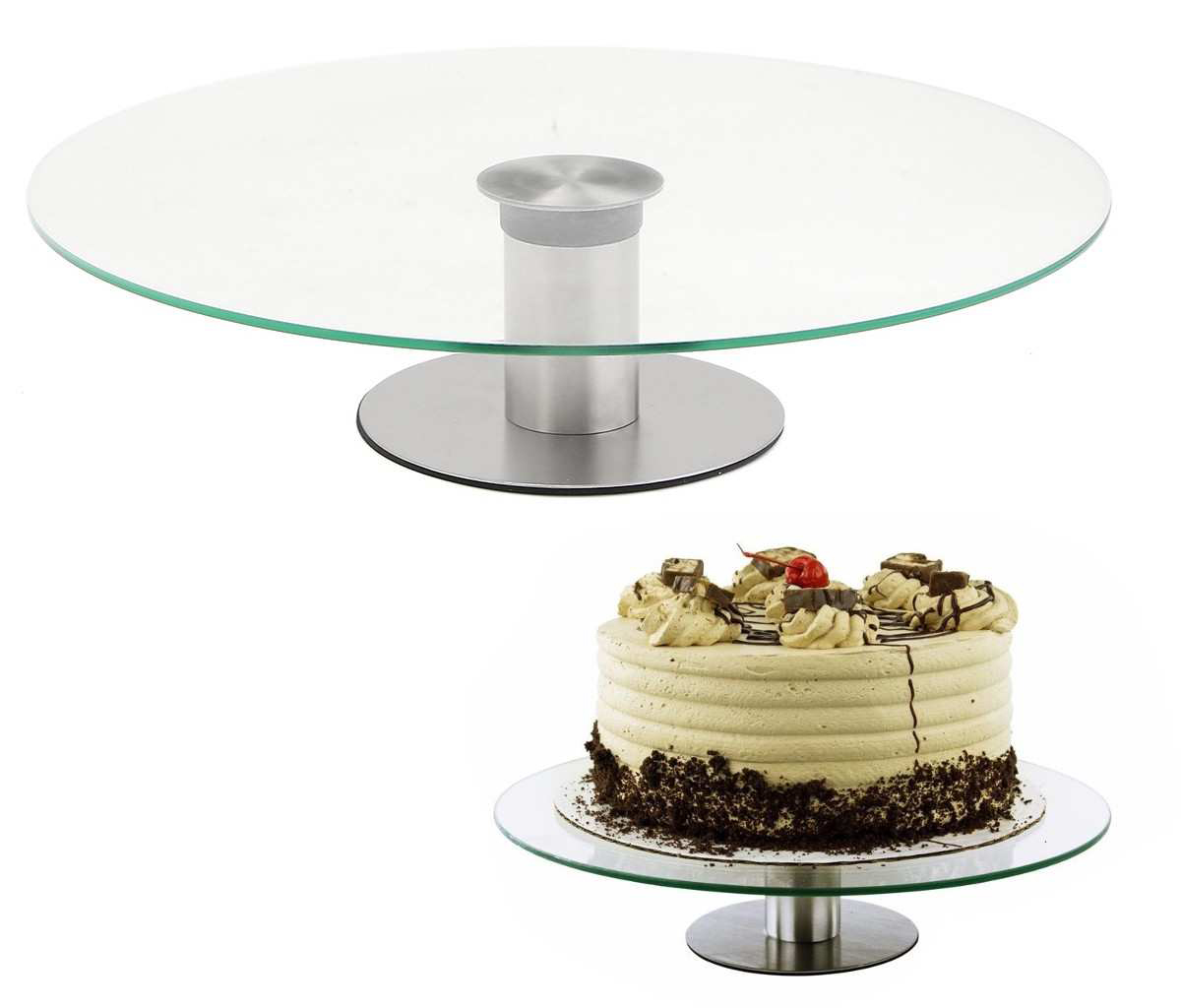 supporto girevole per torte in vetro