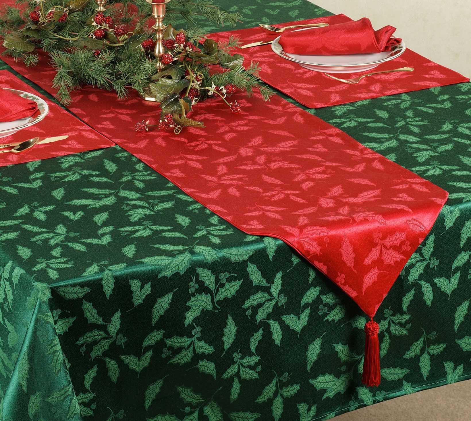 tovaglia per la tavola di capodanno verde