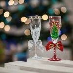 decorazioni per bicchieri da champagne per il nuovo anno