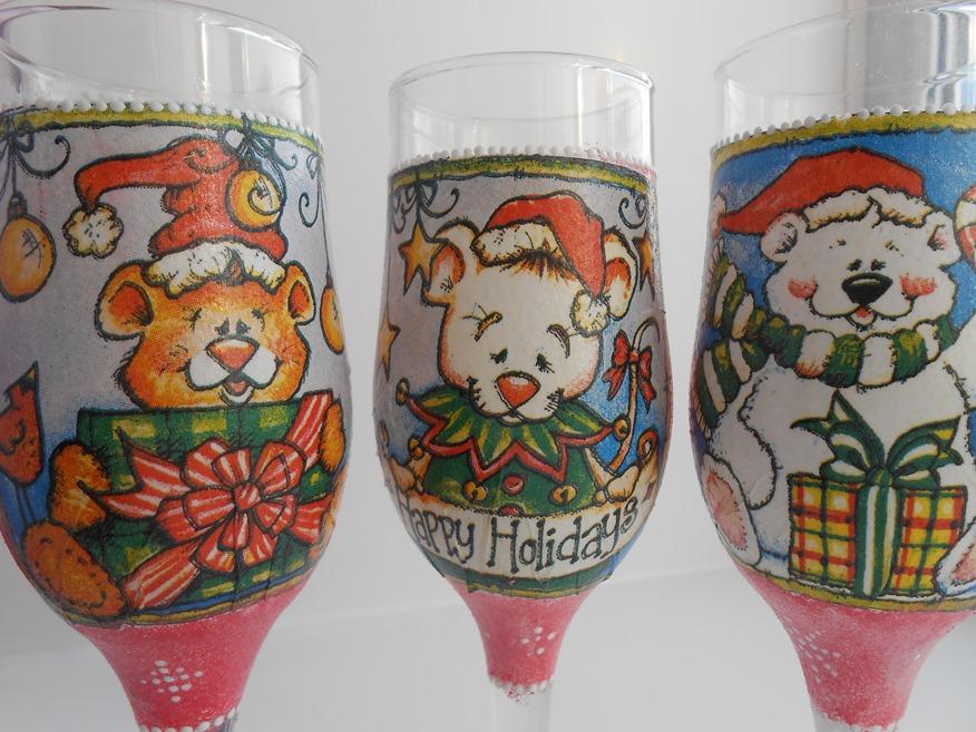 bicchieri da decoupage