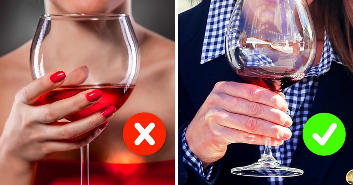 come tenere un bicchiere di vino
