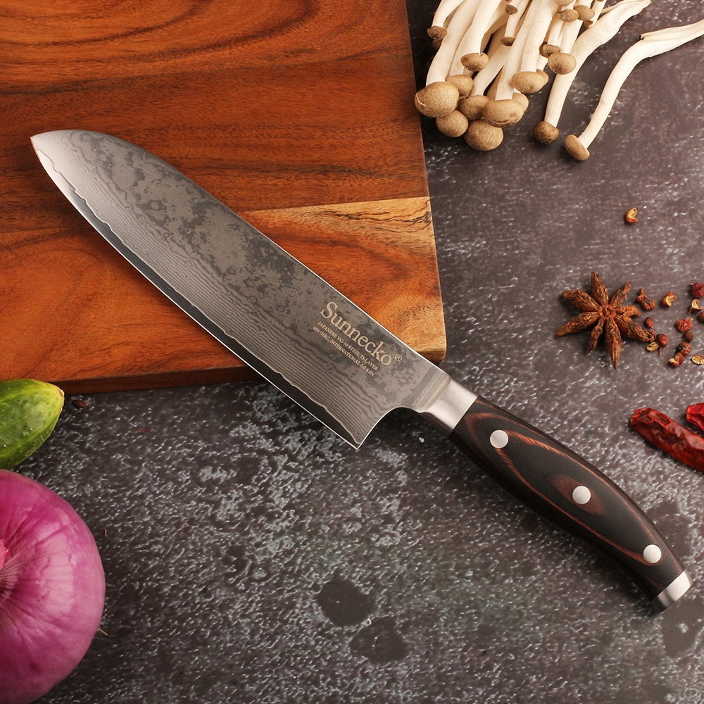 coltello forgiato damasco