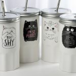 idee decorative per tazze riutilizzabili con coperchio e cannuccia