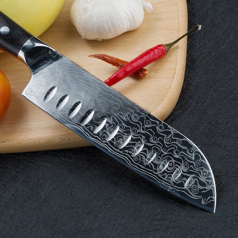 coltello da chef in acciaio damasco