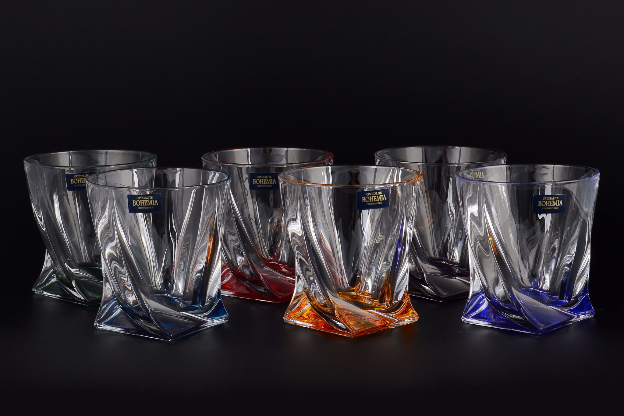 set di bicchieri da whisky in cristallo