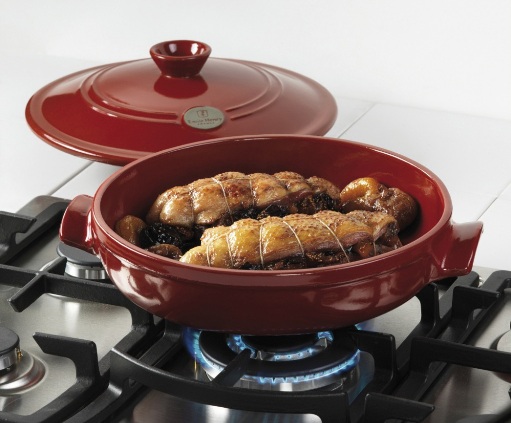 Arrostitore in ceramica su fornello