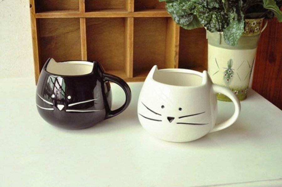 tazze di ceramica gatti