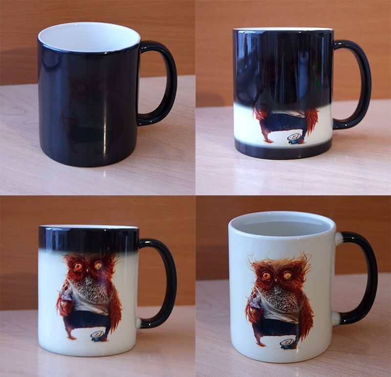 tazza camaleonte con gufo
