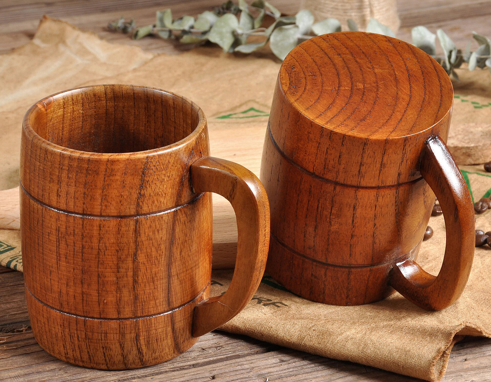 tazze di legno