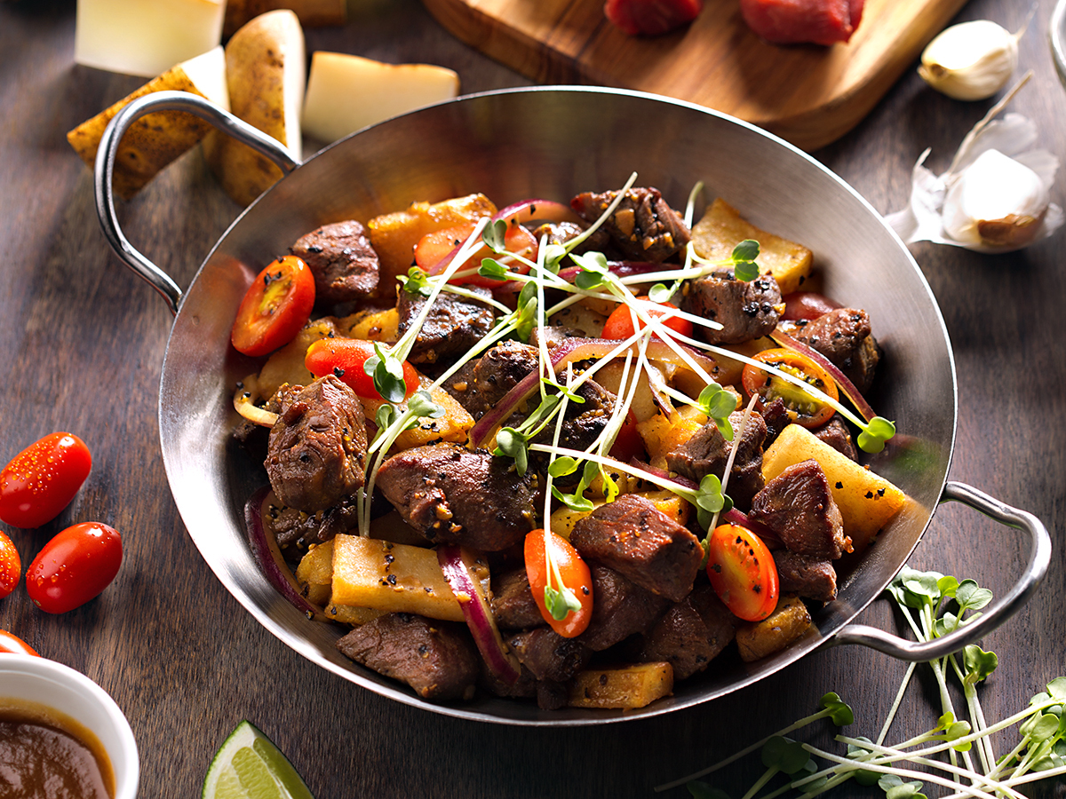 carne in un wok