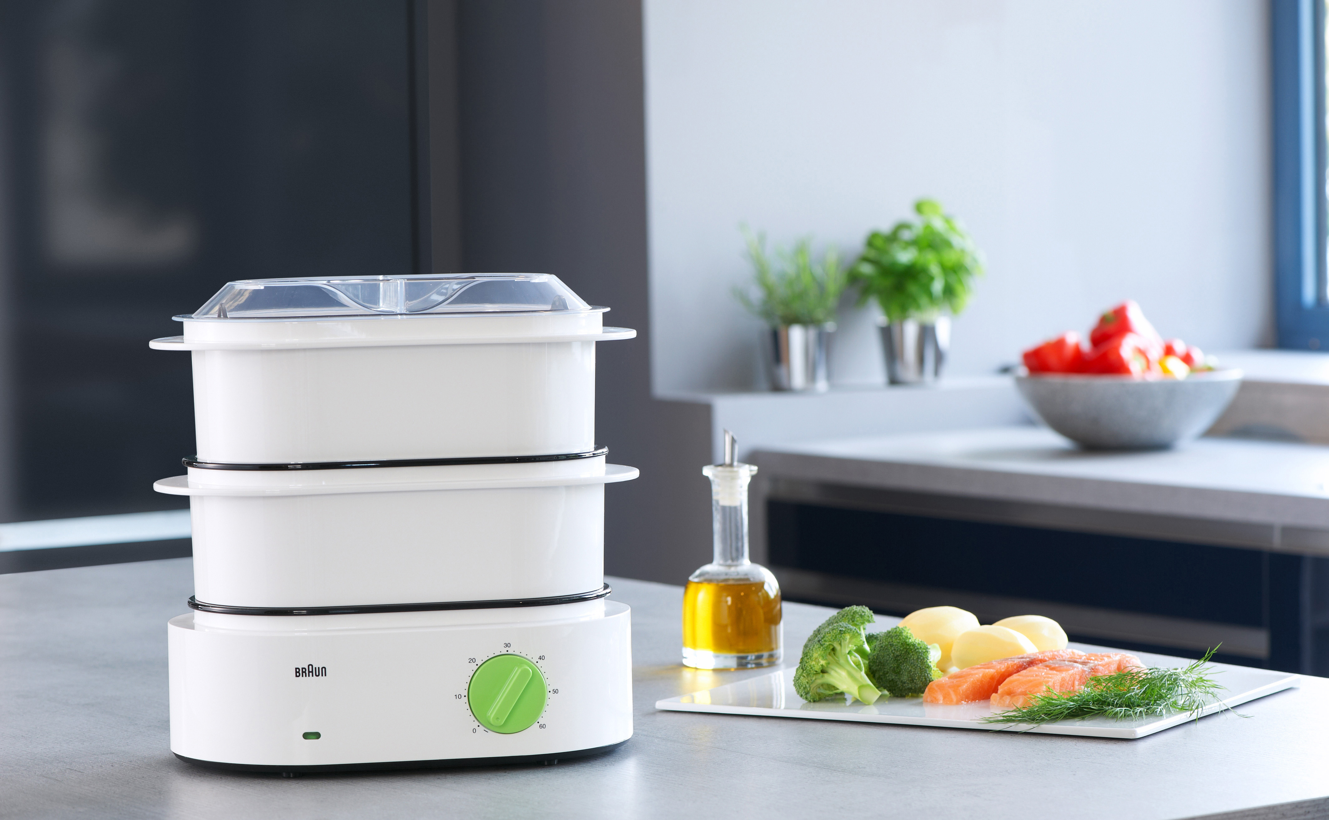 Vaporiera Braun con prodotti