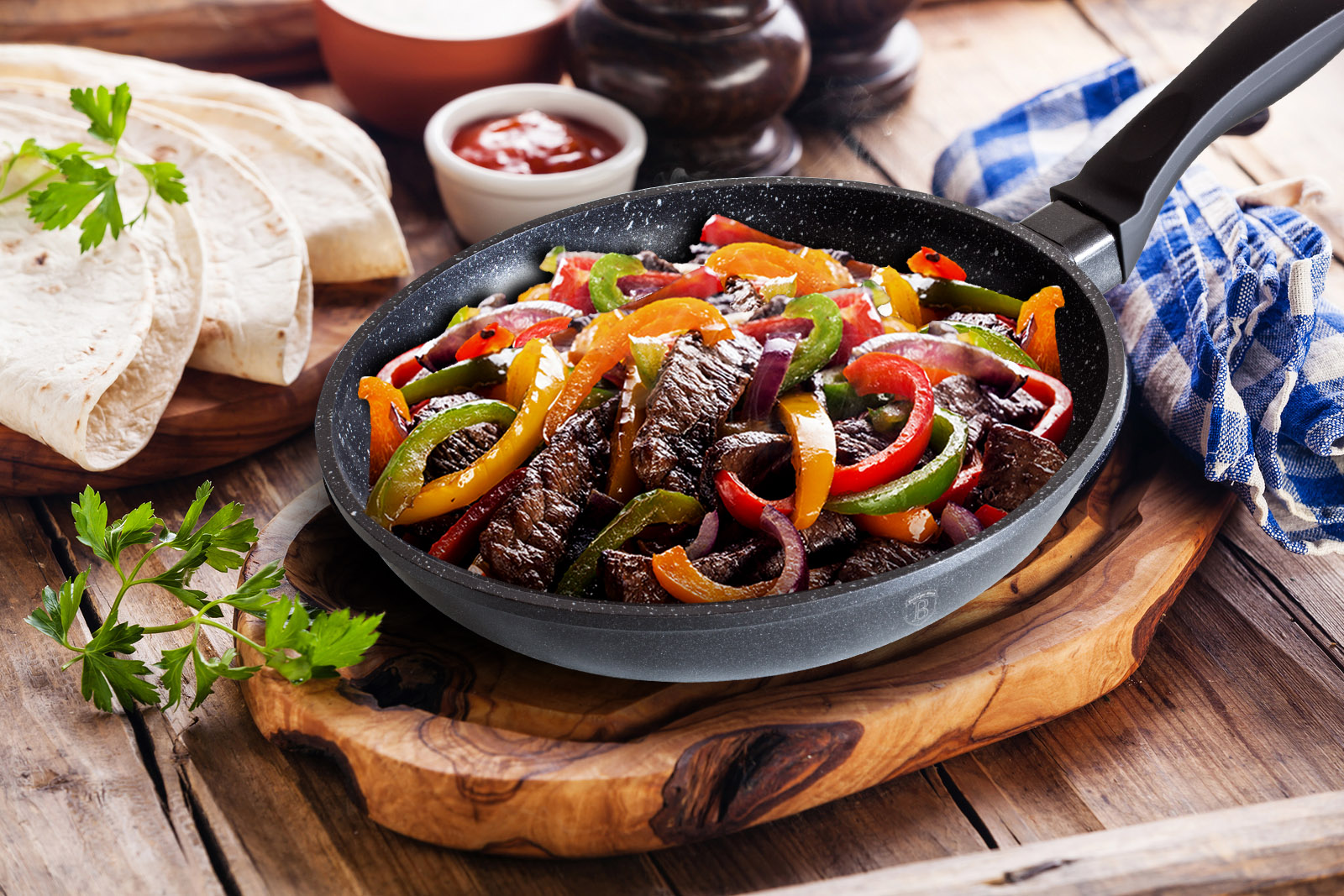 Padella di granito con carne