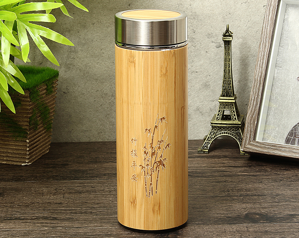 Thermos con coperchio in legno