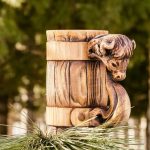 decorazione per tazza di legno