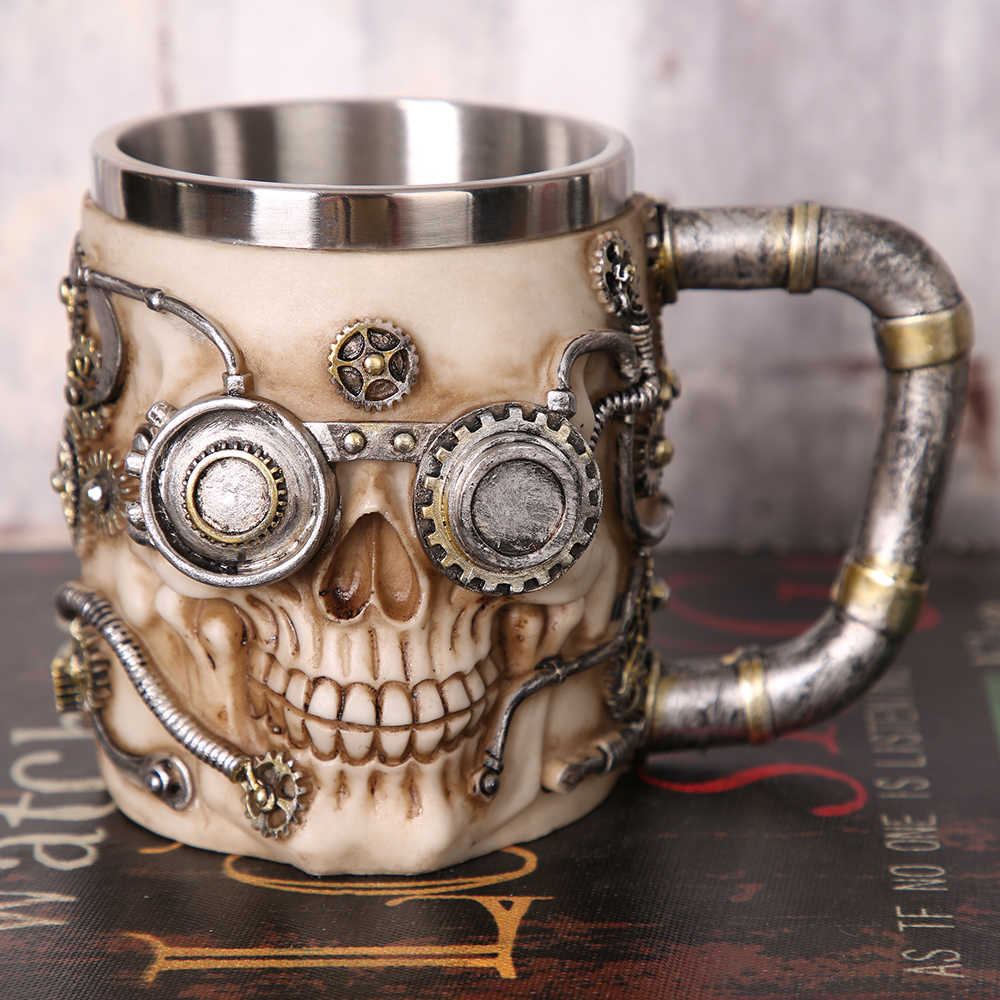 tazza teschio steampunk