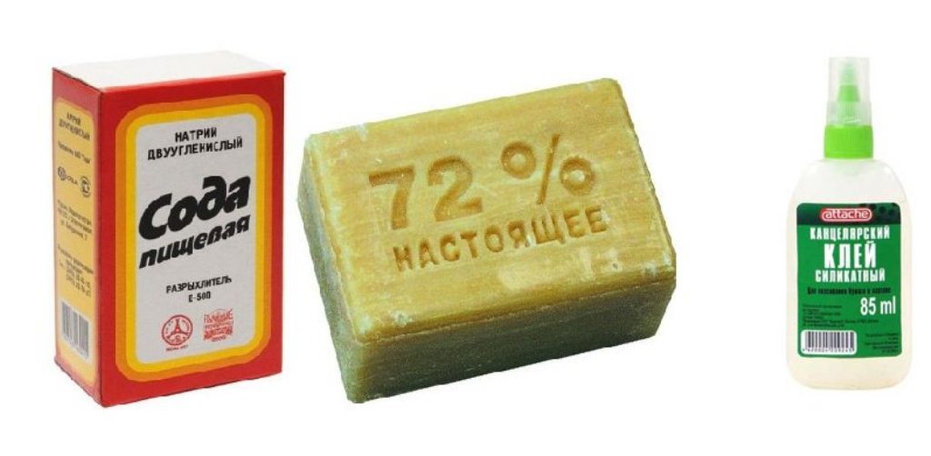 colla di sapone e soda