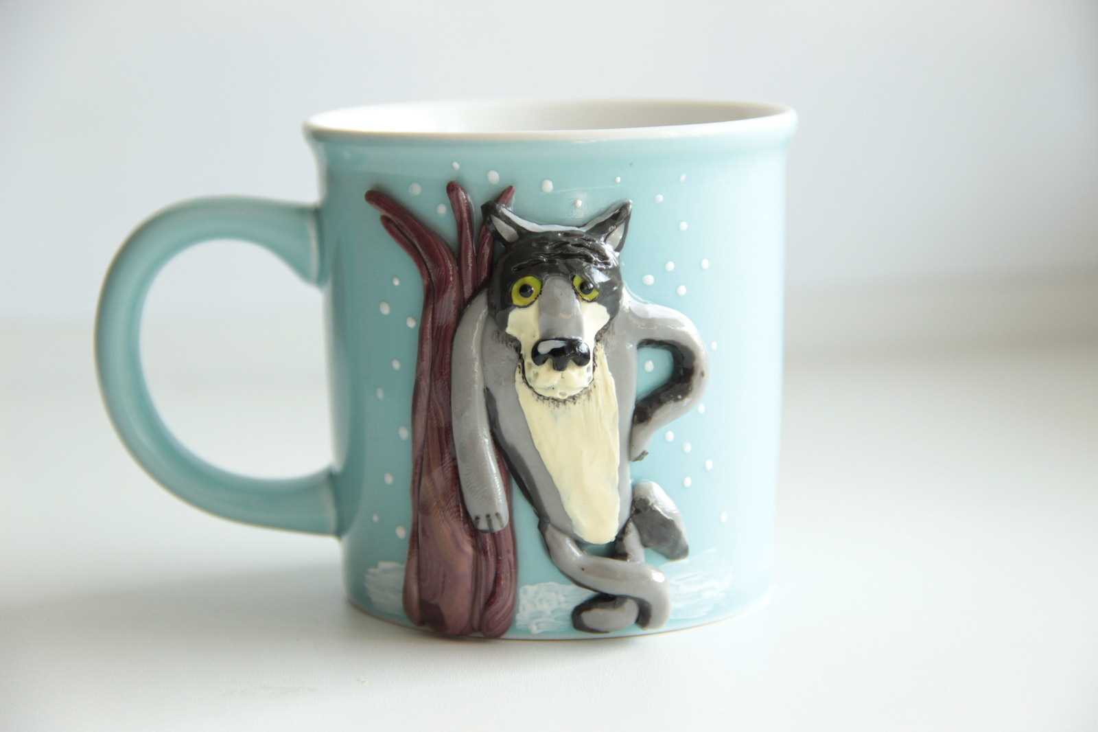 tazza da caffè con lupo