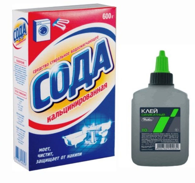 colla di silicato e soda per pulire la padella