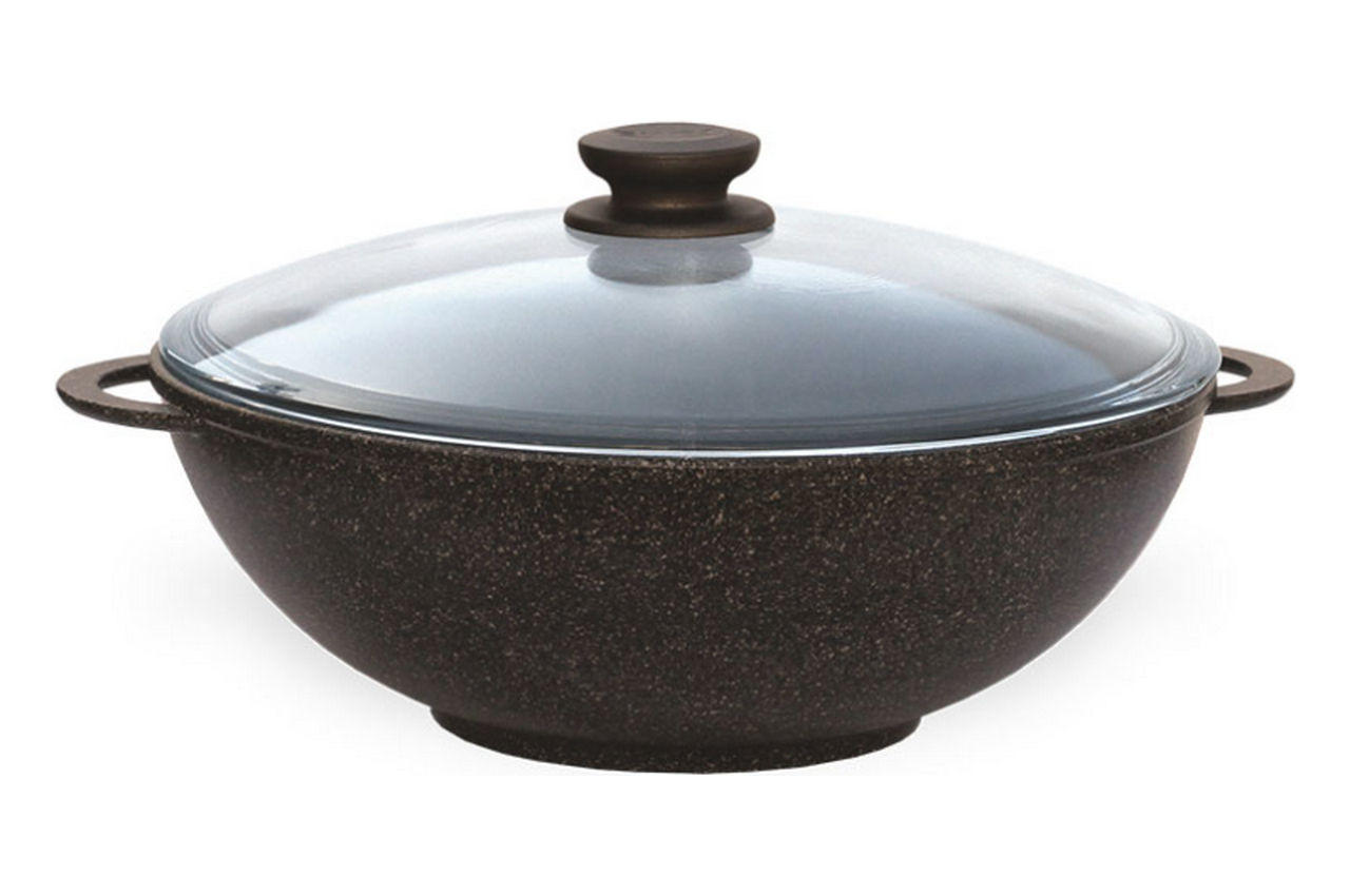 Padella wok con rivestimento antiaderente Biol Granite marrone