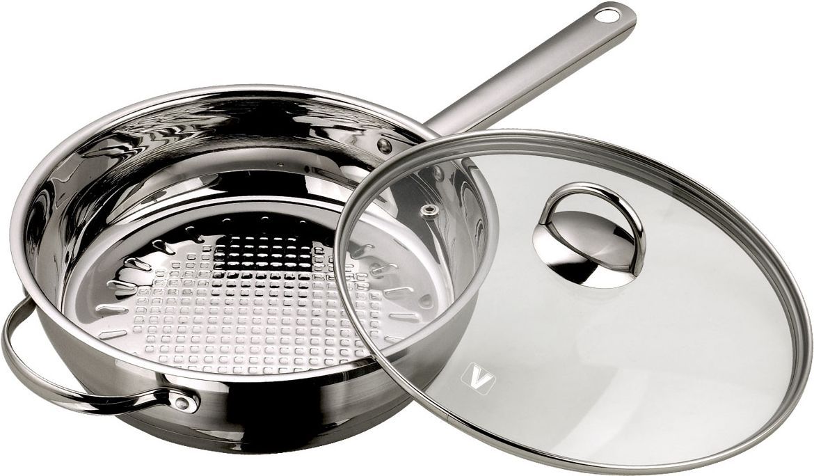 Padella in acciaio inox con doppio fondo