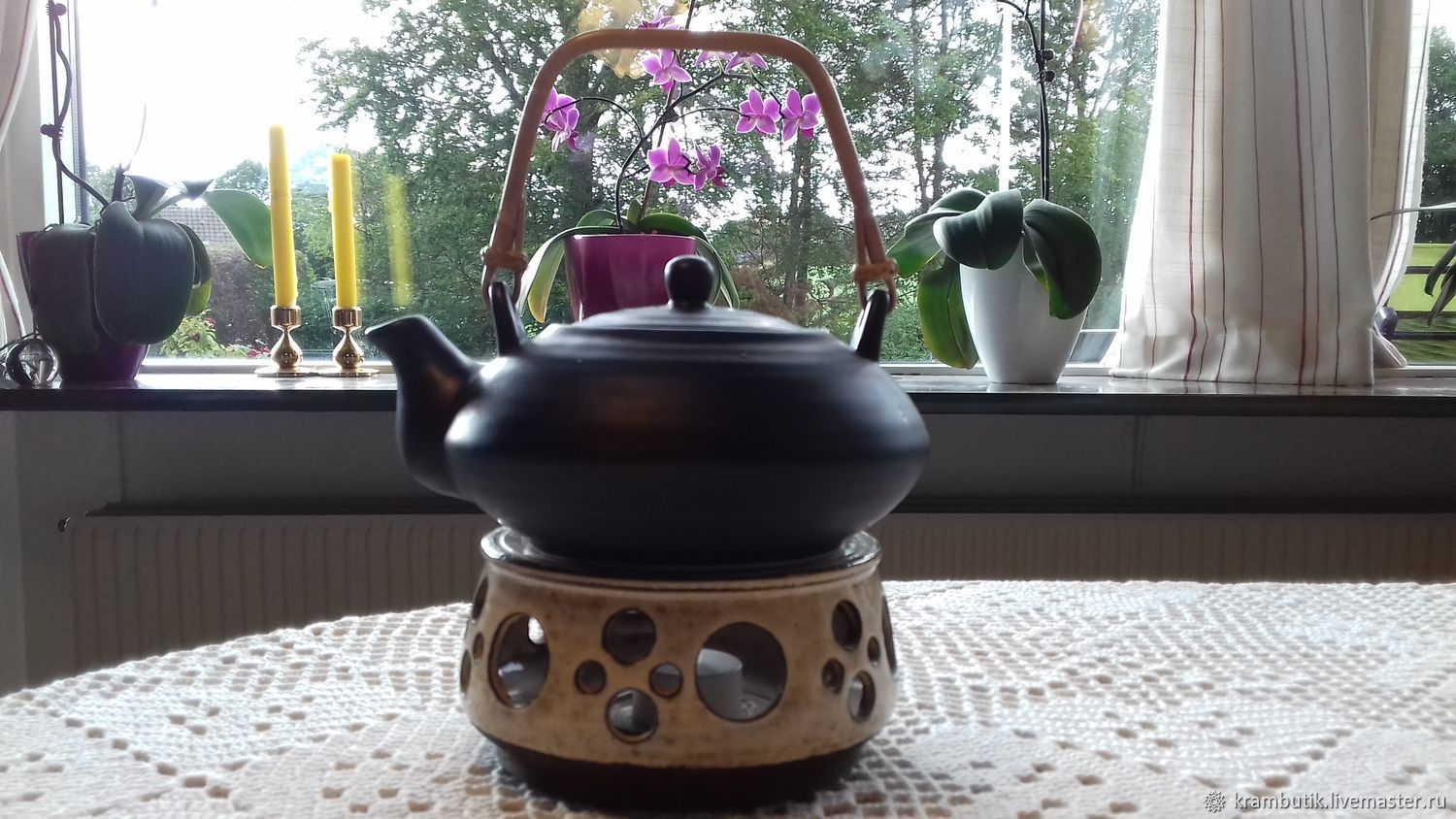 teiera riscaldata da decorazione a candela