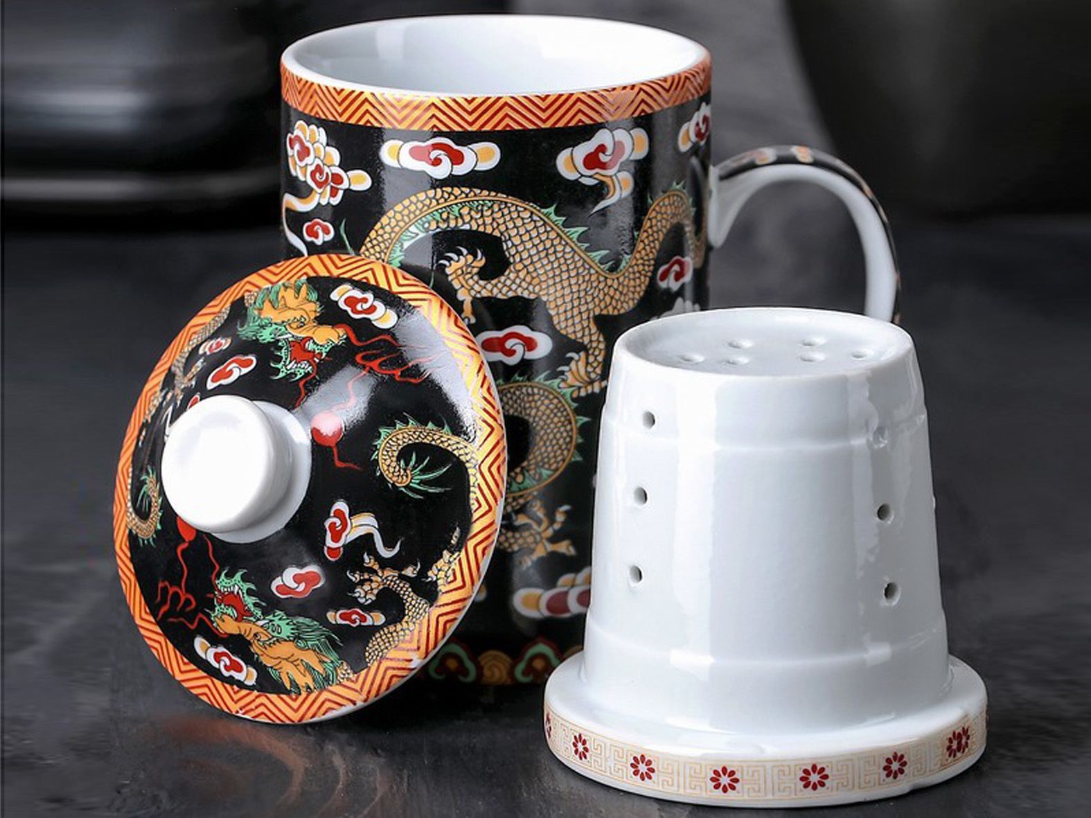 tazze da tè con design fotografico del colino